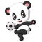 Cute baby panda playing soccer