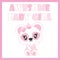 Cute baby panda welcome baby girl vector cartoon illustration for baby shower card design