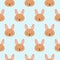 Cute baby pattern with little bunny. Cartoon animal girl print vector seamless. Sweet background with rabbit for children pajamas