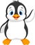 Cute baby penguin cartoon sitting