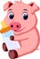 Cute baby pig cartoon