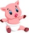 Cute baby pig cartoon