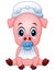 Cute baby pig cartoon