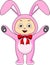 Cute baby in rabbit costume