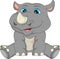 Cute baby rhino cartoon