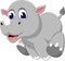 Cute baby rhino cartoon