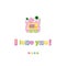 Cute baby robot I love you greeting card