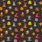 Cute baby seamless pattern with different aliens
