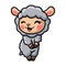 Cute baby sheep cartoon posing