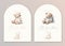 Cute baby shower watercolor invitation card for baby and kids new born celebration with plush teddy bear toys.