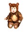 Cute baby sitting in bear costume