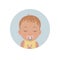 Cute baby sleeping with soother emoticon. Sleepy child with pacifier emoji. Toddler sleep with dummy icon.