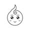 cute baby smile expression line icon