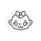 Cute baby smile face line icon