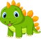 Cute baby stegosaurus cartoon