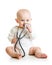 Cute baby with stethoscope in hands