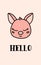Cute baby swine hand drawn vector character