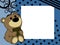 Cute baby teddy bear book picture frame background