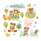 Cute baby teddy bear or toddler boy vector illustration clipart