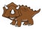Cute Baby Triceratop Dinosaur Cartoon Color Illustration