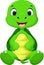 Cute baby turtle cartoon sitting