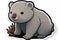 Cute baby wombat sticker, Australian native animal series