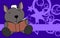 Cute baby xoloitzcuintle cartoon holding book background