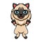 Cute balinese cat cartoon standing