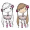 Cute ballerina color vector illustration