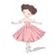 Cute ballerina girl. Vector illustration.