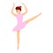 Cute ballerina icon, cartoon style