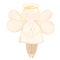 cute baptism angel hand drawn on a transparent background. for decorating cards, banners, pillows, textiles for children