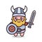 Cute barbarian viking mascot design