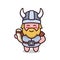 Cute barbarian viking mascot design