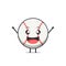 Cute baseball character feeling happy isolated on white background. Baseball sport character emoticon illustration