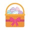cute basket easter egg bow decorative