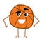 Cute Basketball Ball Cartoon Character.