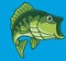 cute bass fish big mouth. isolated cartoon animal illustration. Flat Style Sticker Icon Design Premium Logo vector. Mascot