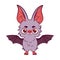 Cute bat. Cartoon character. Funny monster.