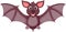 Cute bat cartoon standing with laughing and waving