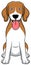 Cute Beagle Cartoon Dog. Beagle Puppy