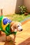 Cute Beagle With Yellow Glasses and Flag Cheering for Brazil to be the Champion