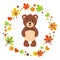 Cute bear autumn