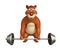 Cute Bear cartoon character with gim equipment