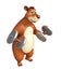 Cute Bear cartoon character with gim equipment