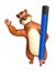 Cute Bear cartoon character with pencil