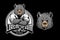 Cute bear cartoon martial arts kids athletes with kimono round badge emblem logo vector template