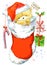 Cute Bear. Christmas Card with cute teddy bear. Watercolor Teddy Bear illustration. Background for New Year invitation card.