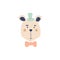 Cute bear gentleman cartoon vector illustration.