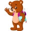 Cute bear go to school cartoon
